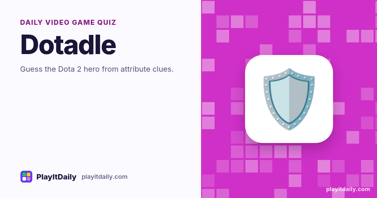 Dotadle cover art by PlayItDaily: the Dotadle emoji on a background of pixel blocks, labelled “daily video game quiz”
