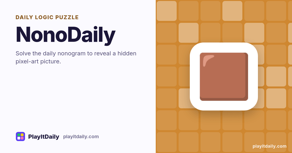 NonoDaily cover art by PlayItDaily: the NonoDaily emoji on a background of logic grid, labelled “daily logic puzzle”