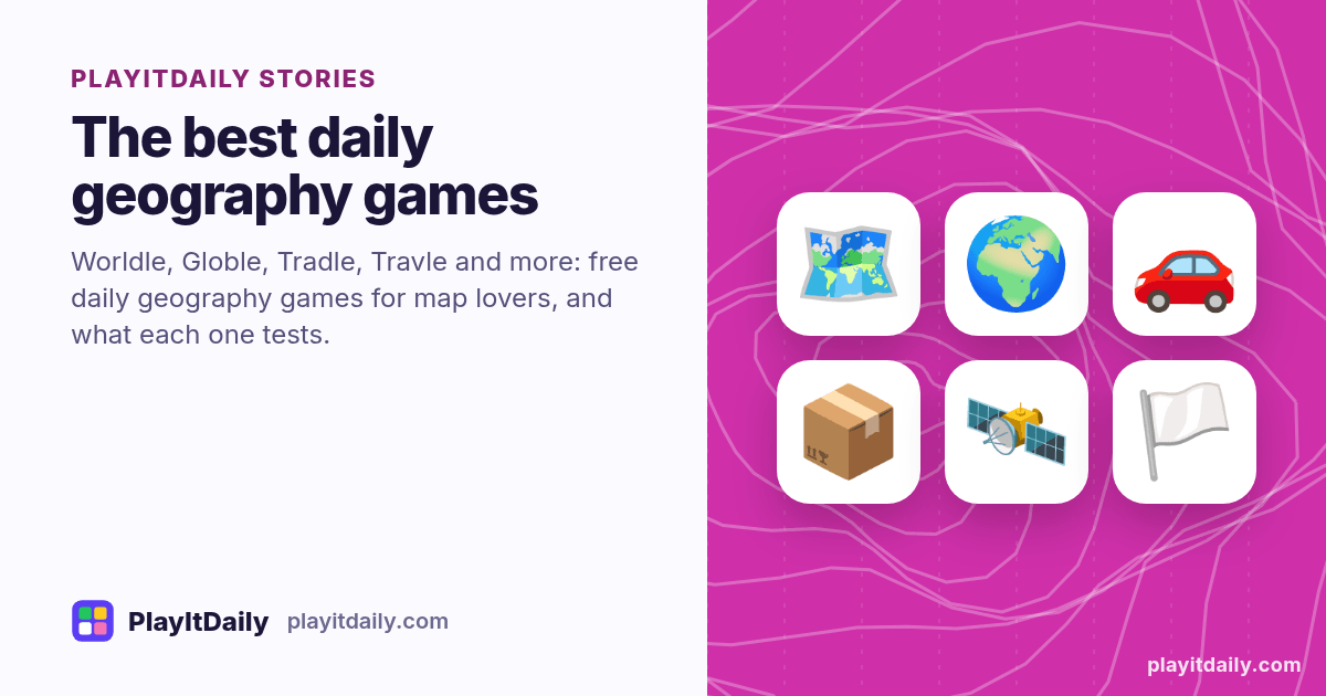 Illustration for “The best daily geography games”: a world map, a globe and a satellite