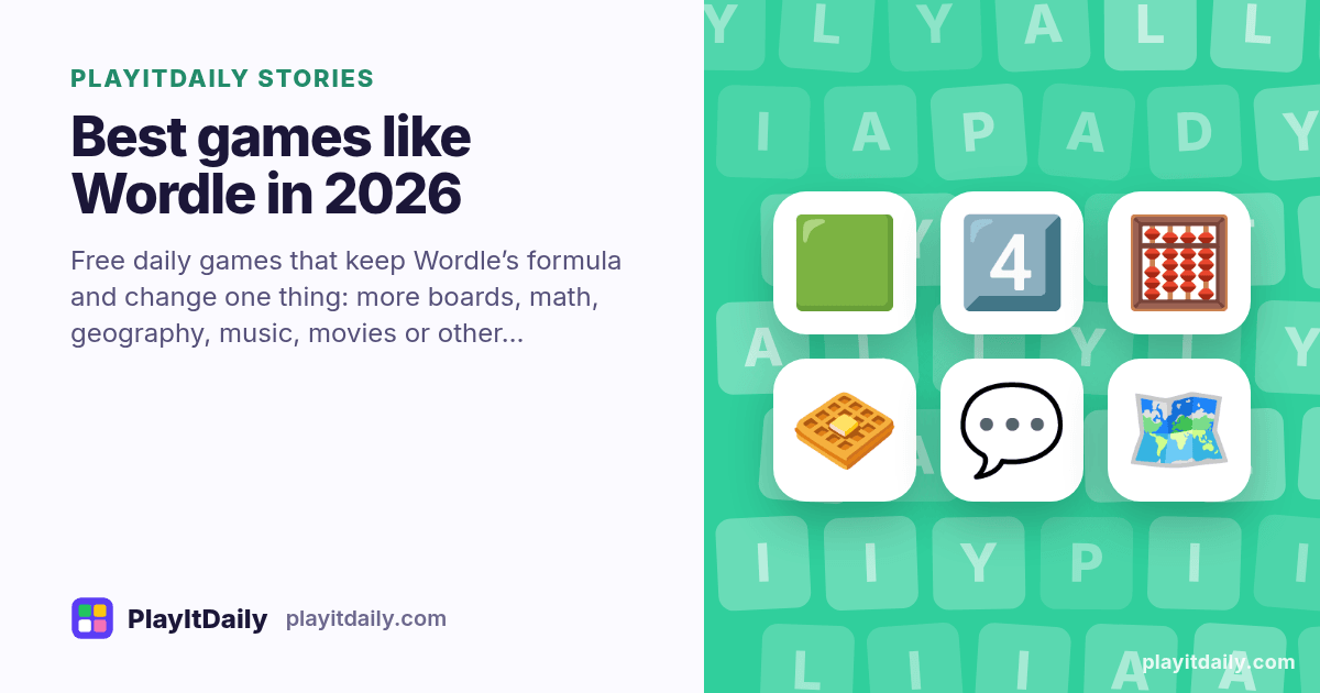 Illustration for “Best games like Wordle in 2026”: emoji of Wordle-style games
